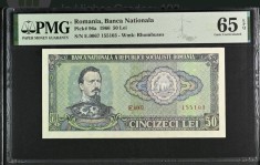 50 lei 1966 PMG65 Unc bancnota gradata