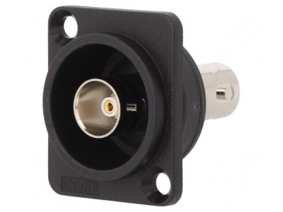 Adaptor BNC Soclu 75&amp;Omega; Negru Plastic foto