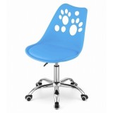 Scaun de Birou, Pivotant si Rotativ, cu 5 Roti din Cauciuc, Perna din Piele Ecologica si Sezut din PP, Cadru Metalic, 50 x 57 x