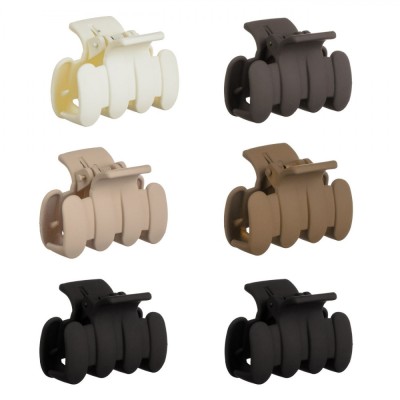 Set Clame Păr Femei, Multicolor, Textură Mată, 4.5cm, 6 Bucăți foto