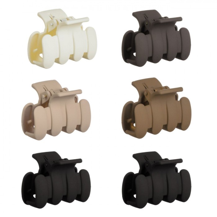 Set Clame Păr Femei, Multicolor, Textură Mată, 4.5cm, 6 Bucăți
