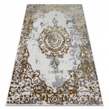 Covor ALLURE 1961 Ornament, cadru - Structural, elegant, glamour auriu / alb, 180x270 cm