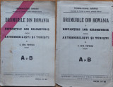 Drumurile din Romania si distantele kilometrice , literele A si B , 1931 , harta
