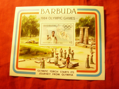 Bloc Barbuda 1984 Jocurile Olimpice Los Angeles - Facla Olimpica foto