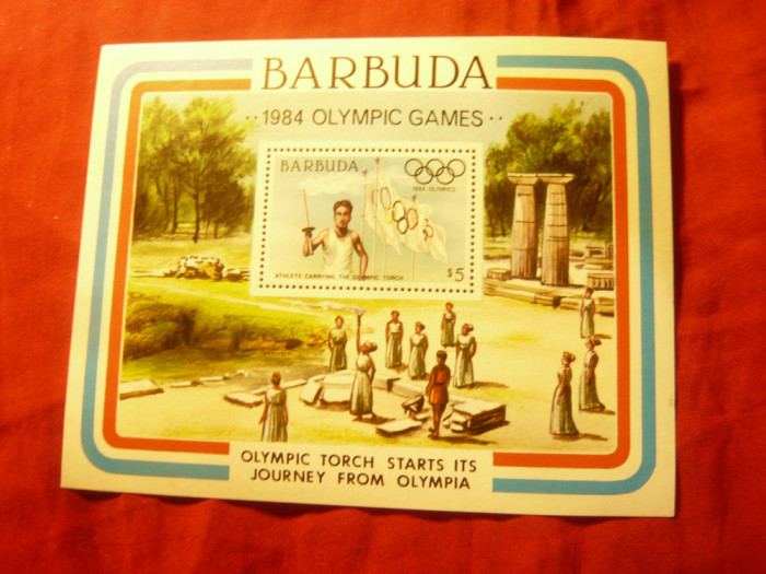Bloc Barbuda 1984 Jocurile Olimpice Los Angeles - Facla Olimpica