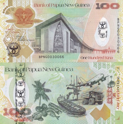 Papua Noua Guinee 100 Kina 2008 Comemorativa UNC foto