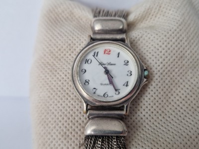 Ceas de Dame din Argint - Quartz -Cadran Alb - Swiss Made. foto