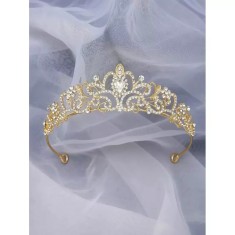 Diadema (Coronita) Mireasa cu Strasuri - Aurie -61969