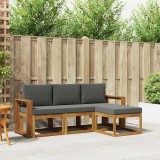 vidaXL Set de canapele de exterior cu pernă 4 pcs Natural și Antracit 3366225