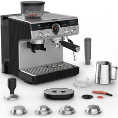 Espressor manual cu rasnita Krups Precision XP801T10, 15 bari, rezervor apa detasabil 3.5 L, 30 trepte de rasnire, 3 trepte temperatura, 3 trepte pre-