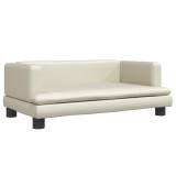 Cumpara ieftin Canapea pentru copii, crem, 80x45x30 cm, piele ecologica