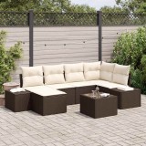 Cumpara ieftin Set modular de canapea pentru grădină, 6 piese cu perne gri din ratan sintetic