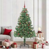 vidaXL Brad de Crăciun cu 300 LED cu suport Verde 210 cm PVC 3396397
