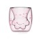 Pahar, Kitty Paw, cu pereti dubli, transparent, dimensiuni: 7.5 x 10.3 x 9.4 cm, usor de manevrat si potrivit pentru orice ocazie
