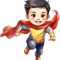Sticker decorativ Baiat Supererou, Rosu, 67 cm, 1309STK-2