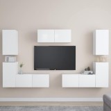 VidaXL Set dulapuri TV, 7 piese, alb, lemn prelucrat 3078672