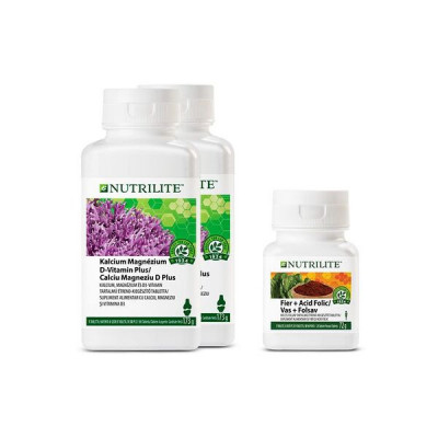 Setul Mămici &amp;icirc;n devenire Nutrilite 1 Fier+Acid Folic + 2 x Ca Mg D Plus foto