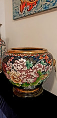 Vas China/ Chinezesc Decorativ Cloisonne Pur Bronz 1920 foto