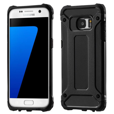 Husa pentru Samsung Galaxy S7 Edge - Techsuit Hybrid Armor - Black foto