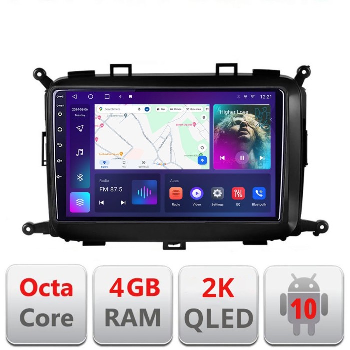 Navigatie Kia Carens 2013-2018 C-2023 Android Octa Core Ecran 2K QLED GPS 4G 4+32GB 360 KIT-2023+EDT-E409-2K CarStore Technology