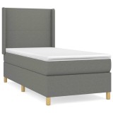 Cumpara ieftin Pat box spring cu saltea, gri inchis, 80x200 cm, textil