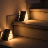 Set 2 lampi solare pentru trepte si gard, 9 LED, alb cald, IP44, negre