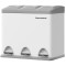 SONGMICS Cos de gunoi din otel cu 3 compartimente colectare selectiva, cu galeti interioare, 3x8litri, alb si gri Household NewTrend