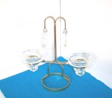 Cumpara ieftin Sfesnic metal forjat aurit 2 focuri - design Erik Hoglund, BODA Smide Sweden, Sfesnice