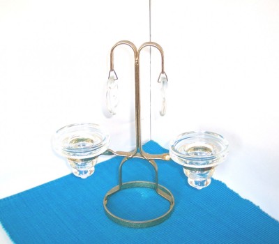 Sfesnic metal forjat aurit 2 focuri - design Erik Hoglund, BODA Smide Sweden foto