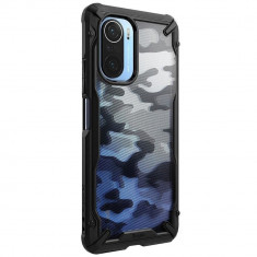 Husa Antisoc Ringke Fusion X pentru Xiaomi Poco F3, Design Militar, Negru foto