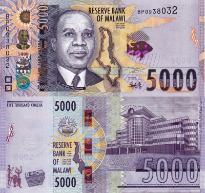 MALAWI 5.000 kwacha 2024 UNC!!! foto