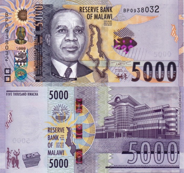 MALAWI 5.000 kwacha 2024 UNC!!!
