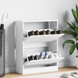 vidaXL Pantofar, alb extralucios, 63x24x81 cm, lemn compozit 342560