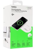 Belkin Boost Charge Pro 2in1 Qi2 15w Magnetic Charging Pad, White