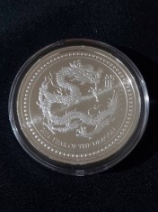 Samoa 2024 - 5 Talas - Lunar - Anul Dragonului - 2 OZ, Monedă de argint