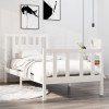 VidaXL Cadru de pat single, alb, 90x190 cm, lemn masiv