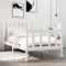 vidaXL Cadru de pat Single 3FT, alb, 90x190 cm, lemn masiv