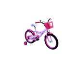 Bicicleta copii, 16 , roz, cu cos fucsia, roti ajutatoare