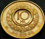 Moneda 10 COROANE - NORVEGIA, anul 1986 *cod 1150