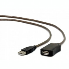 CABLU USB GEMBIRD prelungitor USB 2.0 (T) la USB 2.0 (M) 5m black UAE-01-5M