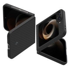 Husa Samsung Galaxy Z Flip6 Spigen Air Skin, negru aramid foto