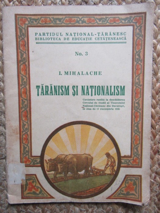 Ion Mihalache Taranism si nationalism