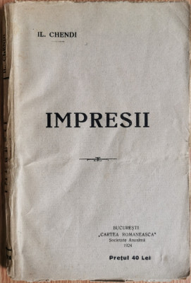 Impresii (1924) - Ilarie Chendi foto