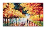 Cumpara ieftin Tablou indragostiti pictat manual, Este seara noastra, 100x60cm ulei pe panza in cutit efect 3D, Spectaculos