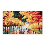 Tablou indragostiti pictat manual, Este seara noastra, 100x60cm ulei pe panza in cutit efect 3D, Spectaculos