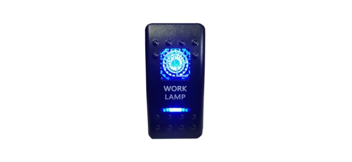 Buton Intrerupator, Comutator, ON OFF, Auto, 12V 24V, cu LED Panou, Lumina Albastra, WORK LAMP