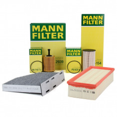 Pachet Revizie Filtre Aer + Polen + Ulei + Combustibil Mann Filter Skoda Octavia 2 2004-2013 1.9/2.0 TDI C35154+CUK2939+HU719/7X+PU825X