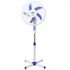 Ventilator cu picior SAPIR SP 1760 BM5, 45W, 40 cm, 3 trepte, Reglare inaltime, Miscare oscilatorie, Grila Protectie, Alb/Albastru foto