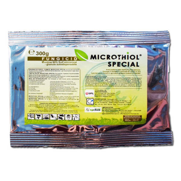 Microthiol Special 300 gr fungicid de contact pe baza de Sulf, UPL, fainare (castraveti, mar, cereale paioase, piersic, coacaz, silvicultura, vita de