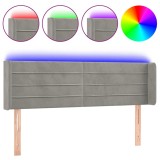 Cumpara ieftin Tablie de pat cu LED, gri deschis, 147x16x78/88 cm, catifea